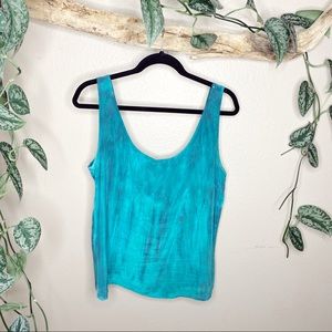 PJK Blue Tie Dye Flowy Tank Top